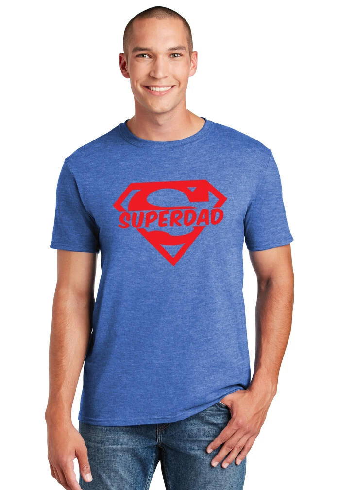 Putte skrive et brev enkelt SuperDad shirt Classic Father&#039;s Day t-shirt Superman Super Dad Father  Softstyle | eBay