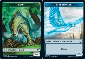 Beast Token (011) // Bird Illusion Token x4 - Commander 2020 - NM-Mint, English