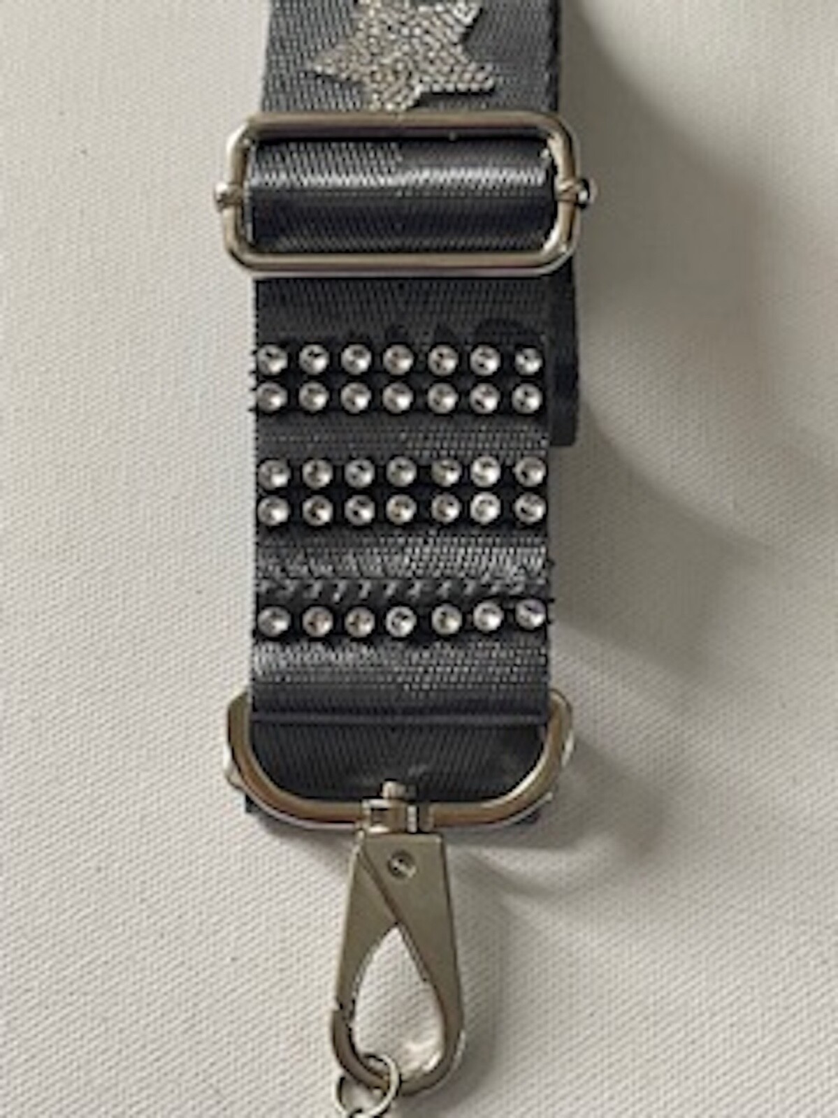 Stunningly Decorated Crossbody Bag Strap, Gray wi… - image 1