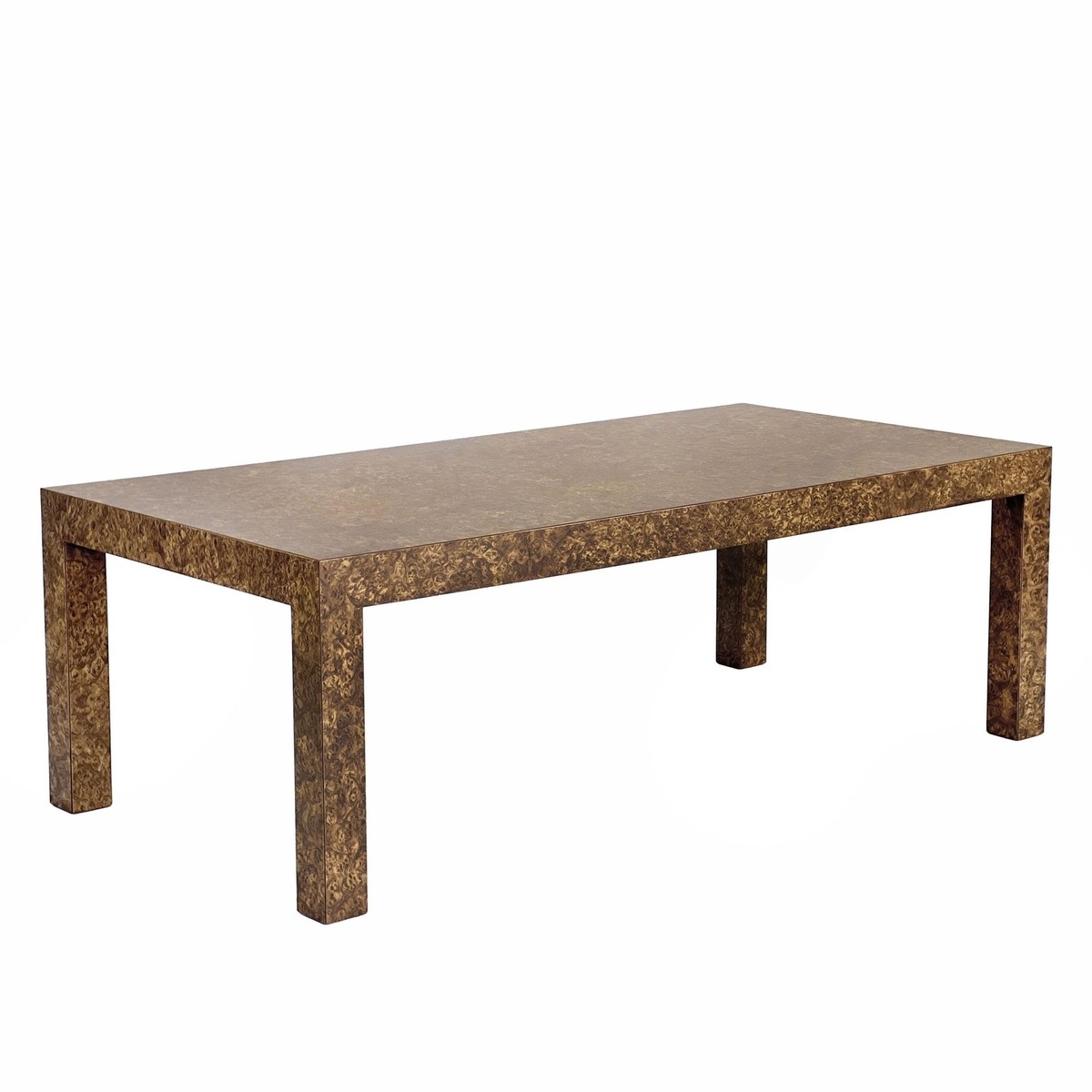 Vintage 70s Faux Burl Laminate Formica Parsons Coffee Table Milo