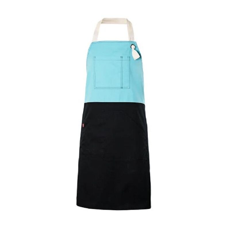 Grembiule con pettorina bicolore turchese chiaro - 28