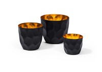 "Philippi Design \"Casa\" Teelichthalter Set 3-Tlg. 300109 Innen Blattgold Top"