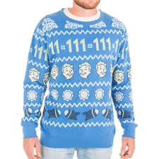Thinkgeek Bethesda FALLOUT Blue and Yellow Holiday Fleece 111s Select Size