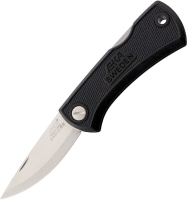 EKA Swede 88 Folding Knife W/ Black Rubber Handle  + Nylon Sheath -  Sweden