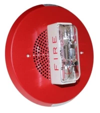 EATON Wheelock FIRE Speaker Strobe Wall Mount Red Clear Lens ET90-24MCC-FR New