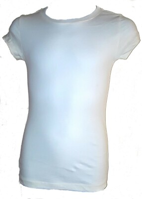 Girl's White Blank T-Shirt 100% Cotton - Pkg. of 4 - Size XS