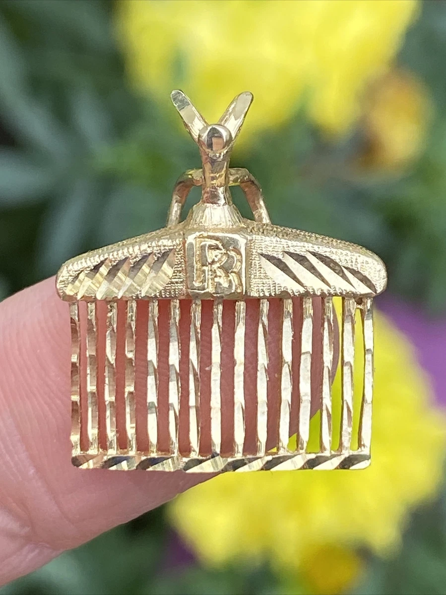 14K Yellow Gold Rolls Royce Grill Charm or Pendant eBay