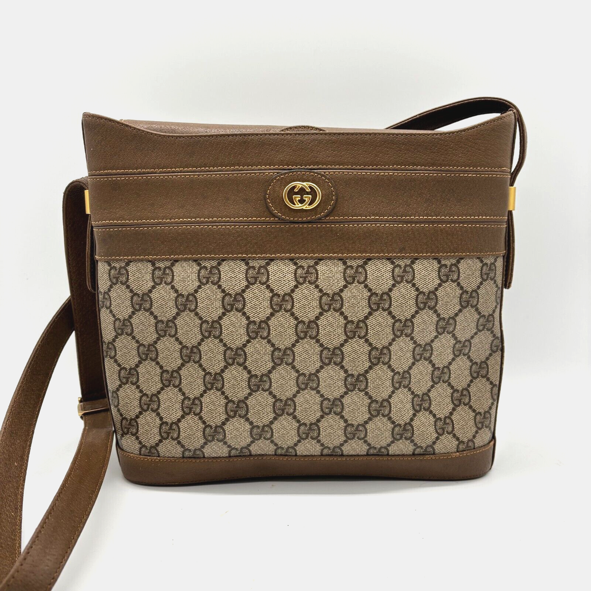 Gucci Vintage Shoulder Bag PVC Leather GG Authentic #287 | eBay