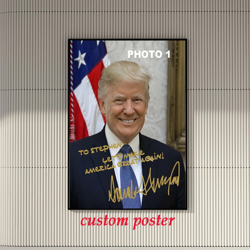 Personalized President Donald Trump Gold Autographed Poster
