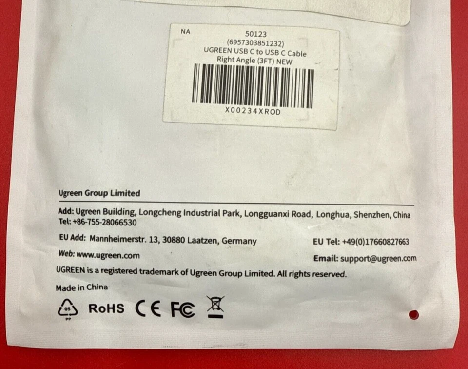 UGREEN Right Angle USB-C Cable 50123 ✅❤️️✅❤️️ NEW! OPEN BOX! ✅❤️️✅❤️️ - Image 2 of 4