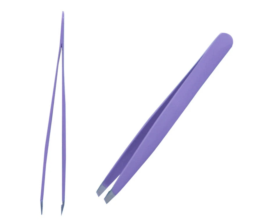 H2GEAR Tweezers Stainless Steel Eyebrows Hair Removal Purple Beauty Plucking Tool Tips