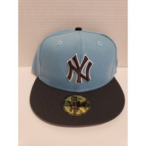 New Era New York Yankees 2 Tone 59FIFTY Fitted Hat Cap Turquoise Navy Blue 7 3/8 - Picture 1 of 5