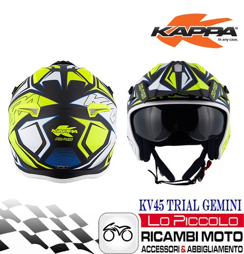 CASCO KAPPA KV45 JET TRIAL GEMINI NERO/GIALLO/BIANCO MISURA XL 61 | eBay