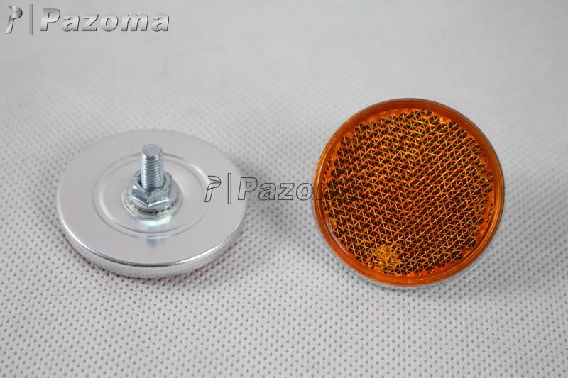 2X Reflector Trasero Vintage Redondo Ámbar Universal Motocicleta Bicicleta Suciedad Bicicletas Foto 2 de 4