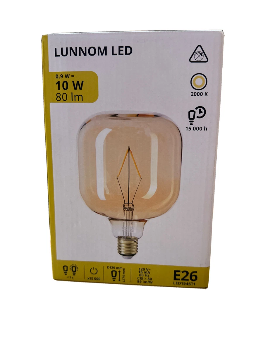 Ikea Lunnom Led Bulb Shaped Pinkish Or Peachy Clear Glass 5