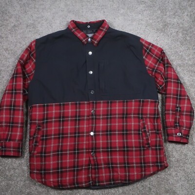 Craftsman Insulated Quilt Lined Heavy Duty Flannel Jacket Snap Button Mens XL
