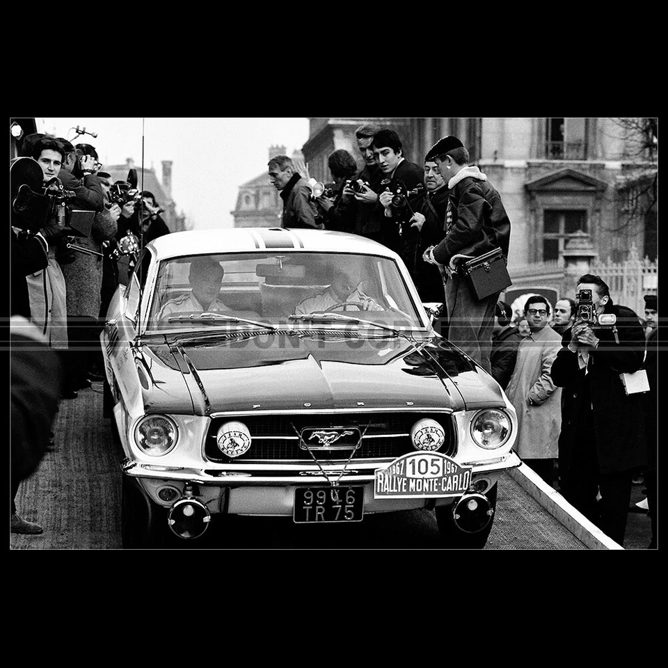 Photo A.026498 FORD MUSTANG JOHNNY HALLYDAY & H. CHEMIN RALLYE MONTE CARLO 1967 - Photo 1/1