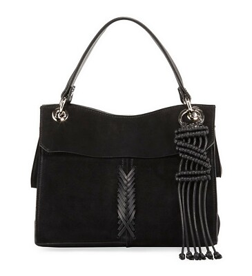 NEW Proenza Schouler Curl Light-Suede Satchel Bag with Crochet