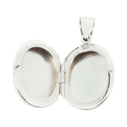 925 Sterling Silver Plain Oval Locket Gift Bag UK Seller Birthday Anniversary - Picture 2 of 3