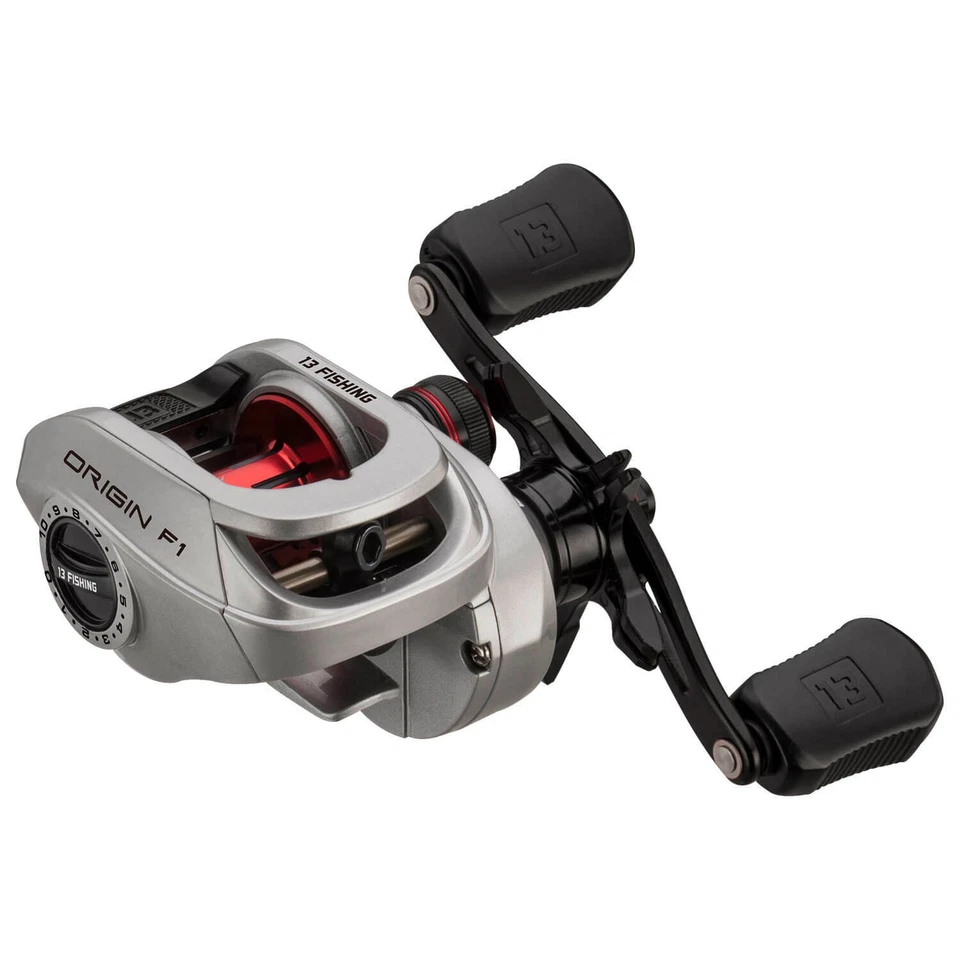 13 Fishing Origin F1 Baitcasting Reel Canna Da Pesca In Alluminio Argento - Immagine 3 di 4