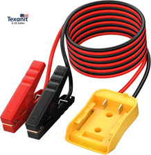 6FT Jumper Cable Clamps Compatible with De.Walt 20V Power Wheel Battery Adapter