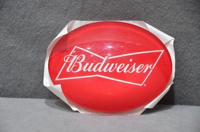 Budweiser Bier Pumpe Schrift Abzeichen Fischauge ovale Frosch Linse 3D rot brandneu