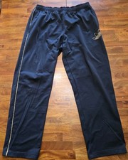 Pantalones deportivos Adidas forrados de lana tricot negros con rayas doradas talla grande raros