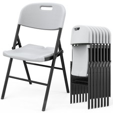 6 PCS Optional Injection Molding Classic Garden Plastic Folding White Chairs