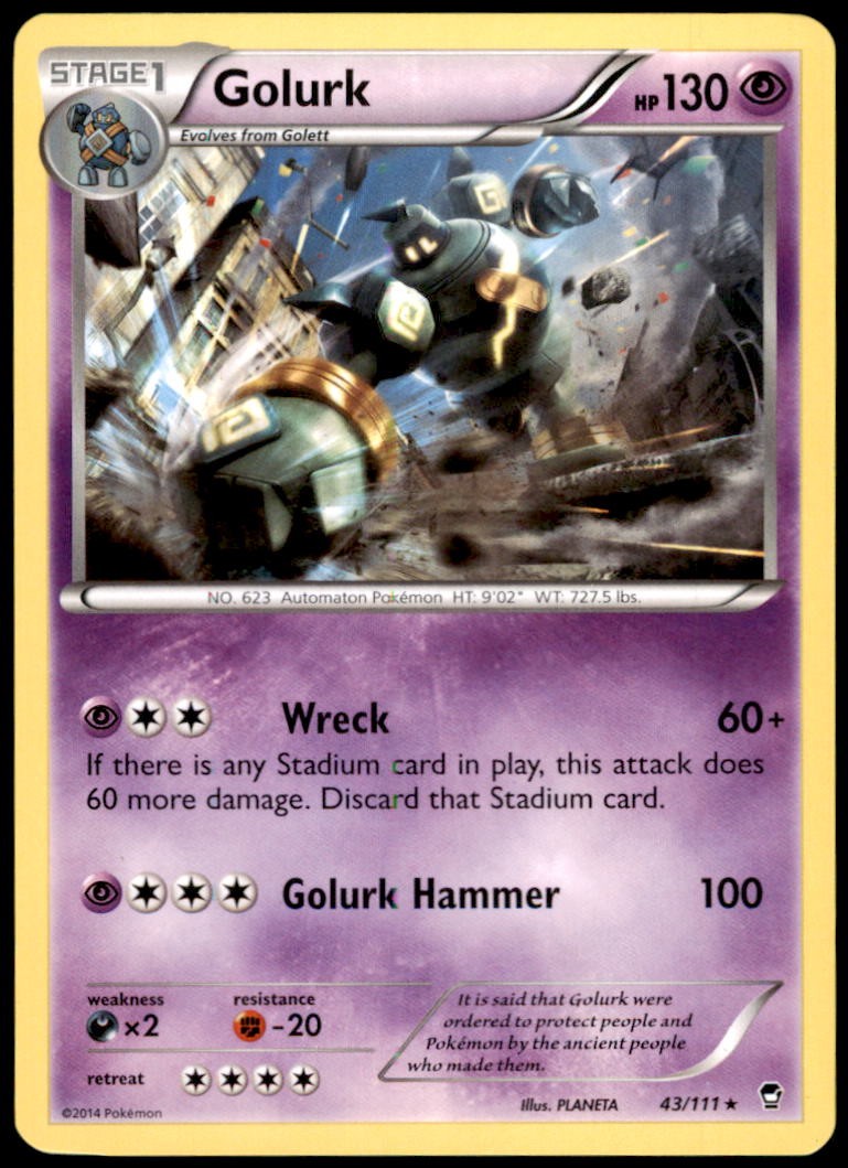 Pokemon - Golurk #43/111 - XY - Furious Fists Rare