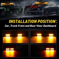 16 LED Warning Strobe Amber Flashing Beacon Magnetic Car Roof Recovery Light Bar