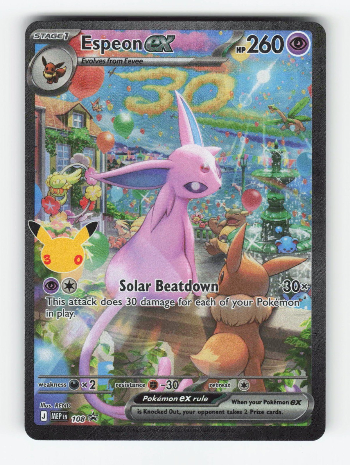 Espeon ex (30th Celebration) Promo ME: Mega Evolution Promo 108 NM