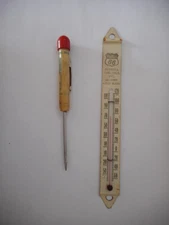 VINTAGE PHILLIPS 66 SMALL METAL SIGN THERMOMETER AND POCKET SCREWDRIVER LOT