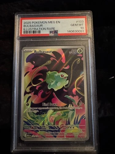 Pokémon TCG Bulbasaur Me01: Mega Evolution Illustration Rare Holo 133/132 PSA 10