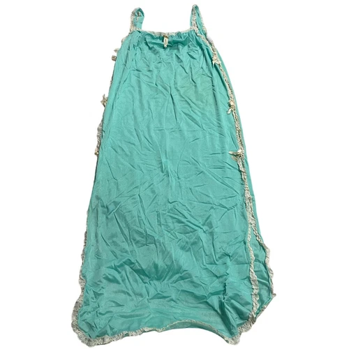 UNDERCOVER Camicia da notte vintage sottocoperta fiocchi laterali nylon donna taglie forti 3X verde