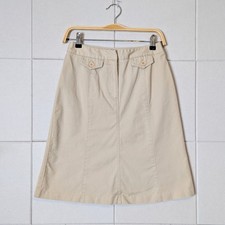 Vtg 90s Talbots Khaki A-Line Flare Skirt Classic Preppy Cotton Size 4