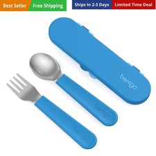 Kids Stainless Steel Utensil Set - Reusable Fork, Spoon  Storage Case, PFAS-...