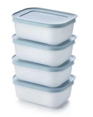 TUPPERWARE Eiskristall Gefrierbehälter 4x 450ml transparent Einfrieren Dose Box