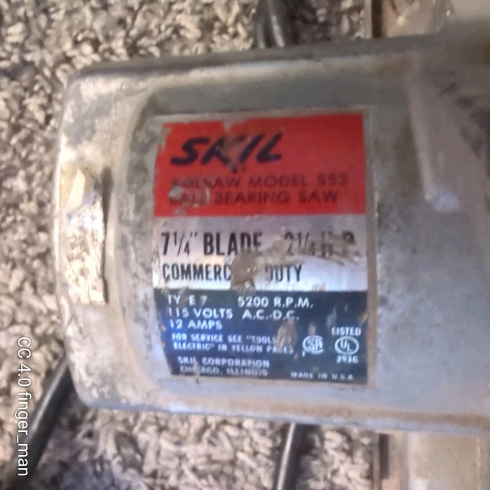 Винтажная циркулярная пила коммерческого назначения Skil 553 71⁄4-7,25 дюйма - Изображение 3 из 3