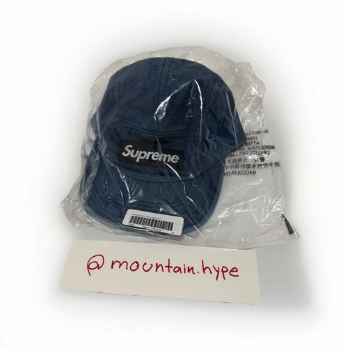 Casquette de camp en sergé chino lavé Supreme, denim, FW24, neuve, authentique