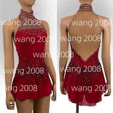 Figure Skating Dress Ice Skating Dress Competition Skating Wear red dyeing