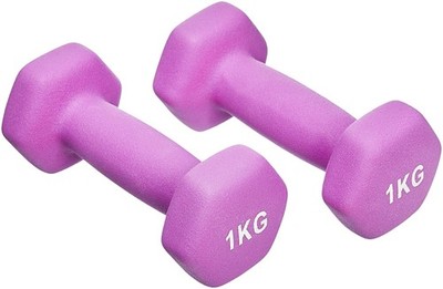 Amazon Basics Neopren Hanteln Gewichte, Violett, (2er-Set), 2 x 1 kg, Violett 