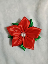 Women Hair claw clip Red color cloth hair clip
