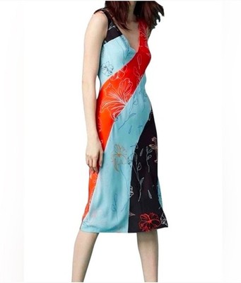Diane Von Furstenberg Women's Silk Fenelon Print Bias Midi Dress Sz 14 NWOT