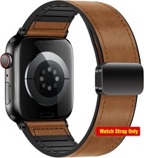 Magnetic Leather Strap Compatible with Apple Watch 38mm 40mm 41mm 42mm
