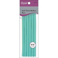 Annie Soft Twist Rollers 6 pcs  5/16" Diameter  Flexible Foam Hair Curlers  N