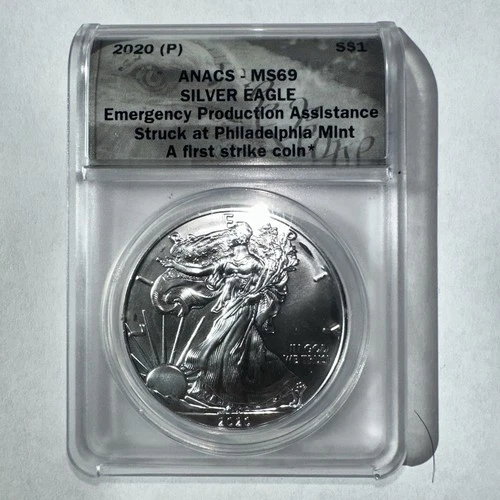 2020 P American Silver Eagle ANACS MS70 Emergency Production Assistance