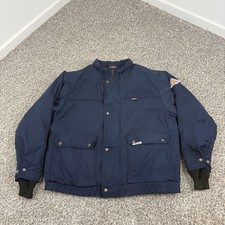 Bulwark FR Jacket Mens Medium Blue Flame Resistant Workwear Nomex Quilted Snap
