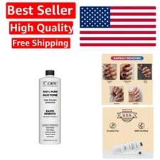 Fast-Acting 100% Pure Acetone Remover for Gel, Glitter & Acrylic Nails - 8 Oz