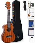 ElVIS Mahogany Material Ukulele Concert Size w/Etjnic-style Case Binding.Music