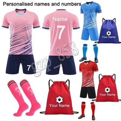 Football Kids Boys Girls kit Shirt Sets Personalized Birthday Christmas Gift